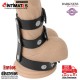 Cock Harness · Anillo doble de cuero sintético para pene y testículos · Darkness
