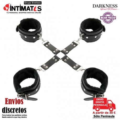Hotgie Set · Esposas de cuero para muñecas y tobillos · Darkness