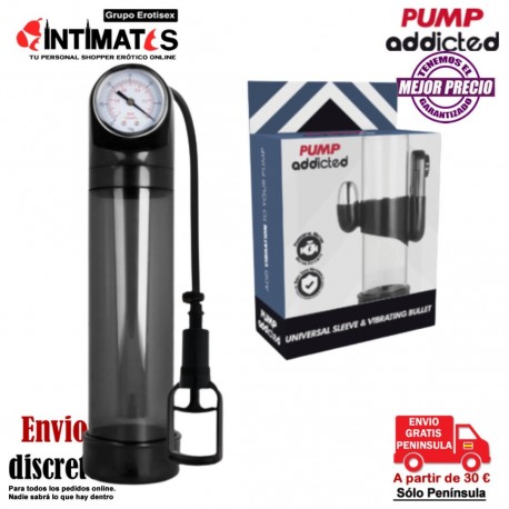 Power Pump RX 9 · Bomba de succión con vibrador · Pumped Addicted