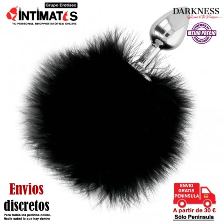 Plug anal de metal con cola - 70mm · Darkness