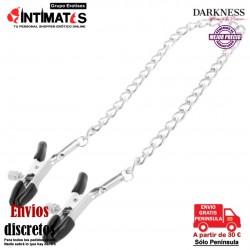 Adjustable Metal Nipple Clams · Pinzas metálicas ajustables para pezones con cadena · Darkness