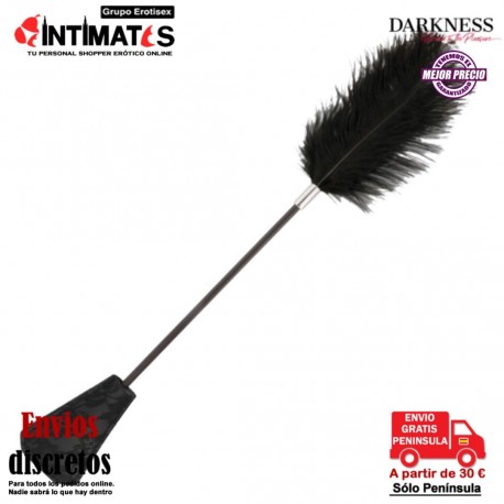 Feather Crop · Fusta de doble cara con plumas 56cm · Darkness