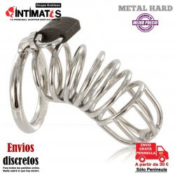 Jaula para el pene con anillo para testículos · Metal Hard