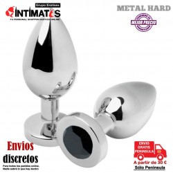 Diamond Black · Plug anal de metal con cristal en la base 57mm · Metal Hard