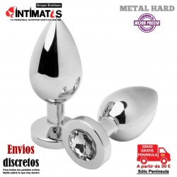 Diamond Clear · Plug anal de acero con cristal en la base 76mm · Metal Hard