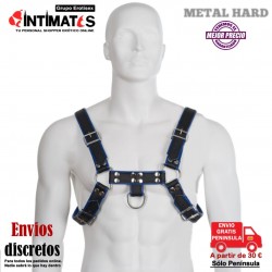 Arnés de cuero azul y negro · Metal Hard