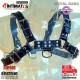 Arnés de cuero azul y negro · Metal Hard