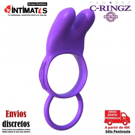 Twin Teazer Rabbit Ring · Anillo conejito vibrador · Fantasy C-Ringz