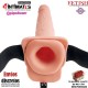 9" Squirting Hollow Strap-On · Arnés con pene eyaculador · Fetish Fantasy Series