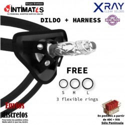 Arnés + Consolador realista transparente 120mm · X Ray