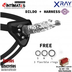 Arnés + Consolador realista transparente 210mm · X Ray