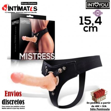 Mistress · Arnés elástico con consolador de 154mm · Intoyou