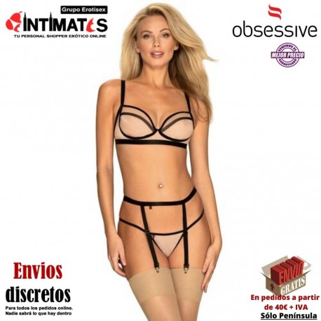 Nudelia · Conjunto beige con liguero · Obsessive