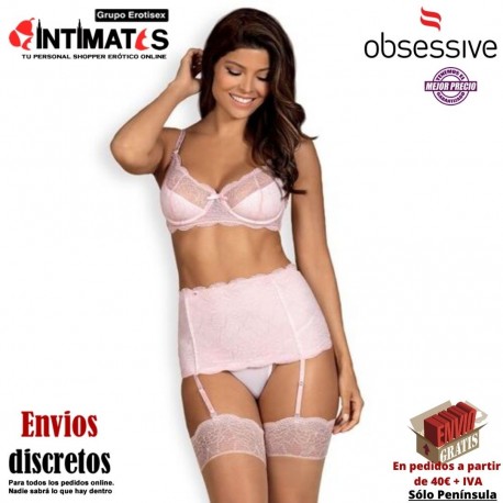 Girlly · Conjunto rosa con liguero · Obsessive