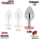 Plug anal de aluminio con cristal en la base - 70mm · ÖhMama