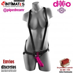 6" Strap-on suspender · Arnés con tirantes y consolador de 190mm · Dillio