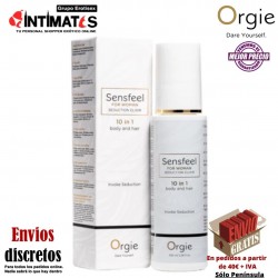 Sensfeel  Seduction for Woman  · Elixir 10 en 1 con feromonas · Orgie