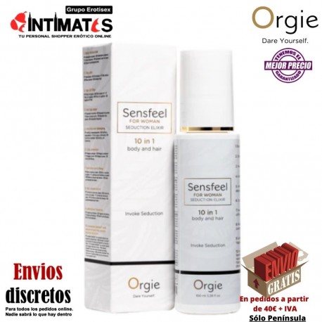 Sensfeel  Seduction for Woman  · Elixir 10 en 1 con feromonas · Orgie