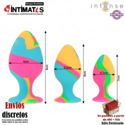 Pack S,M,L  · Plugs de silicona multicolor · Intense