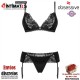 Maderris · Conjunto con sujetador, tanga y liguero · Obsessive