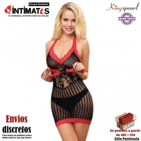 H3471 · Camisón de dos colores con encajes · Kingspearl