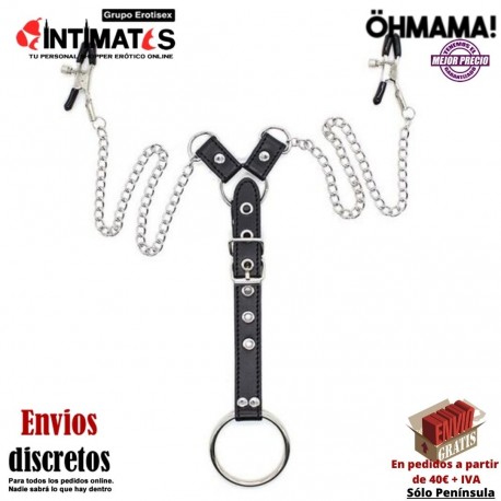 Pinzas para los pezones con cadenas y anillo pene · ÖhMama