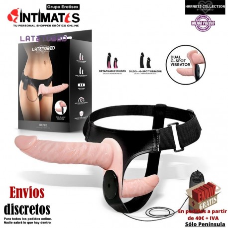 Batek · Arnés con doble dildo, Punto G y Vibración · Latetobed