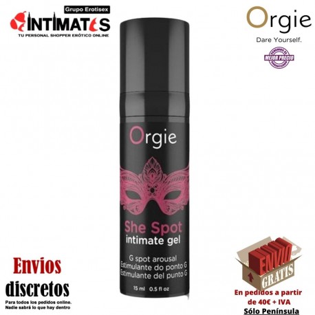 She Spot · Gel estimulador del punto G · Orgie