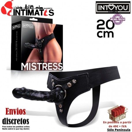 Mistress · Arnés elástico con consolador de 200mm · Intoyou