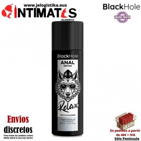 Anal Repair · Lubricante a base de agua con hyaluron 30ml · BlackHole