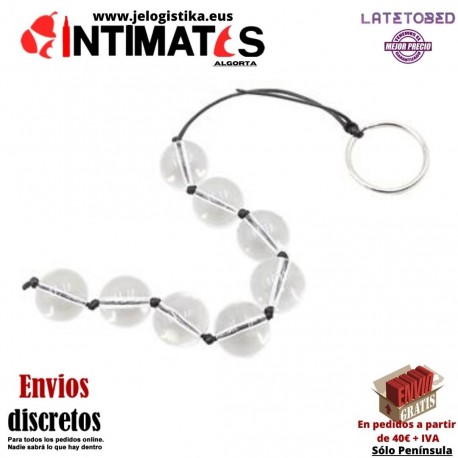 Glass Anal Beads · Cadena anal con bolas de cristal · Latetobed