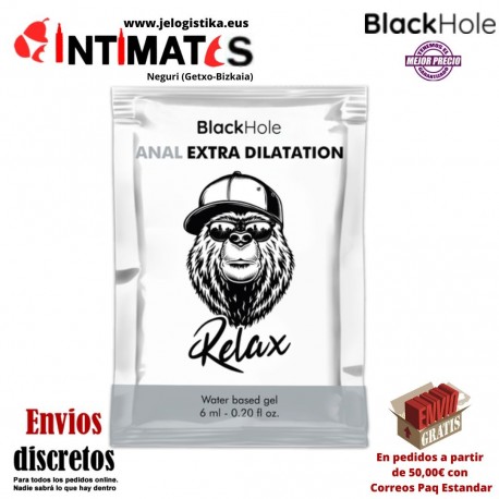 Anal Relax Extra Dilatación · Lubricante a base de agua 6ml · BlackHole