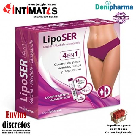 Liposer 16 sobres · Adelgazante 4 en 1 · Denipharma
