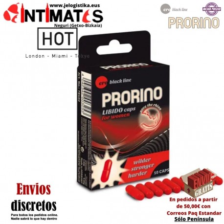 Libido caps ♀ 10 uds · Para aumentar el apetito sexual · Prorino