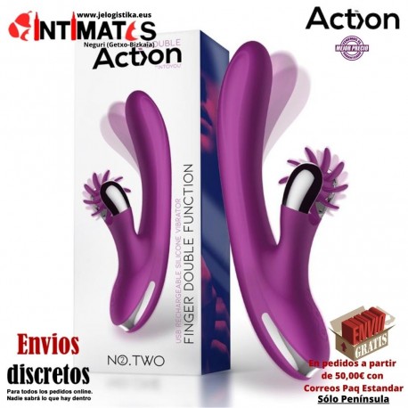 No. Two · Vibrador movimiento finger y rueda estimuladora · Action