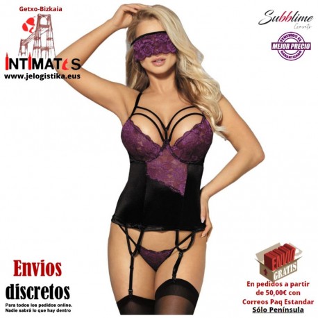 No. 59058 · Corsé con tanga y antifaz · Subblime