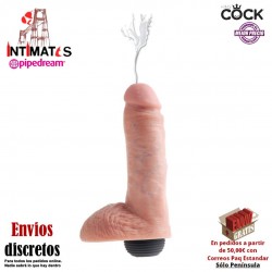 Squirting Cock 11" w/Balls Flesh · Consolador eyaculador · King Cock
