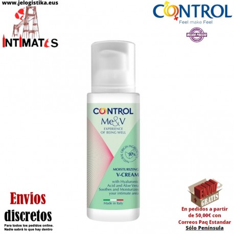 Me & V · Crema para hidratar los genitales femeninos · Control