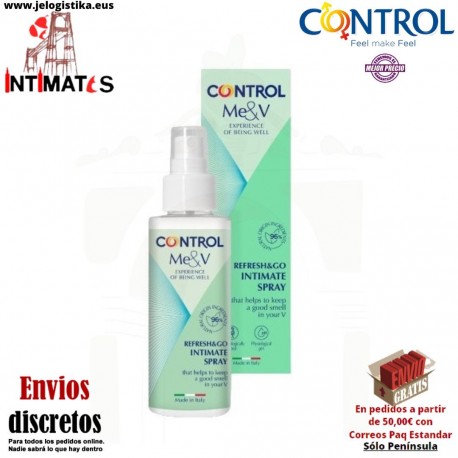 Me & V · Spray íntimo calmante y refrescante · Control