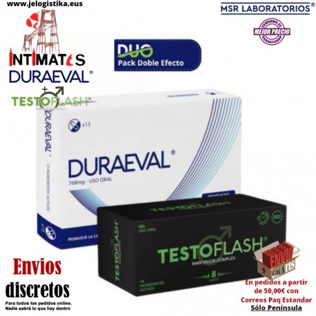 Duraeval 15cap. + Testoflash® (8 sobres) · Favorecen las relaciones sexuales · MSR Lab