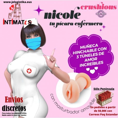 Nicole tu pícara enfermera · Muñeca del amor hinchable · Crushious