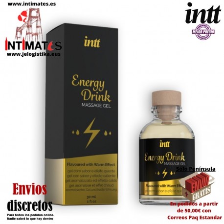Energy Drink · Gel de masaje besable y con sabor 30 ml · Intt
