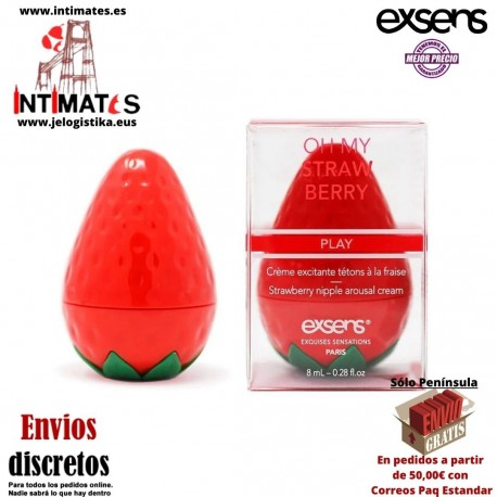 Oh My Strawberry · Crema besable para estimular los pezones 8ml. · Exsens