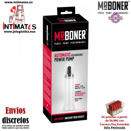 Automatic Rechargeable Pump · Bomba de erección · Mr. Boner®