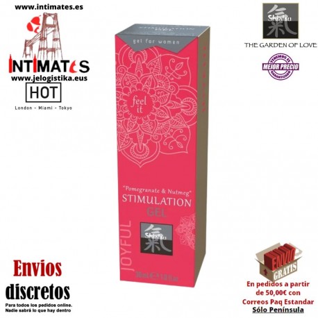 Stimulation Pomegranate & Nutmeg · Gel estimulante para mujeres 30ml · Shiatsu