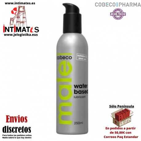 Male Water Base 250 ml · Lubricante de base acuosa 250ml · Cobeco