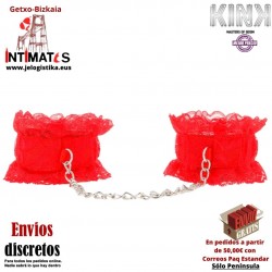 Muñequeras elásticas de encaje rojo · Kink