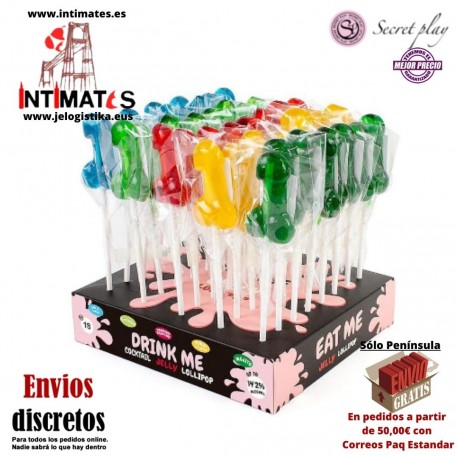 Expositor surtido piruletas pene aromatizadas con alcohol · Secret Play