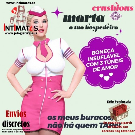 Marta la azafata de vuelo · Muñeca inflable· Crushious