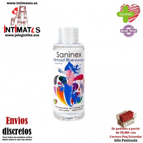 Mermaid Blue Multiorgasmic · Aceite sexual y de masaje íntimo · Saninex